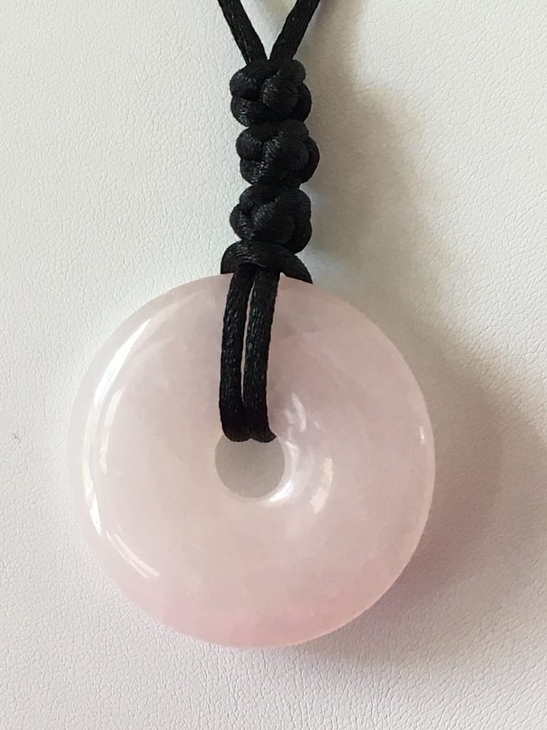 Rose Quartz Donut Necklace - Knotted by 
